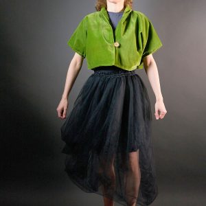 Aksamitna zielona kamizelka z bawełnianego aksamitu