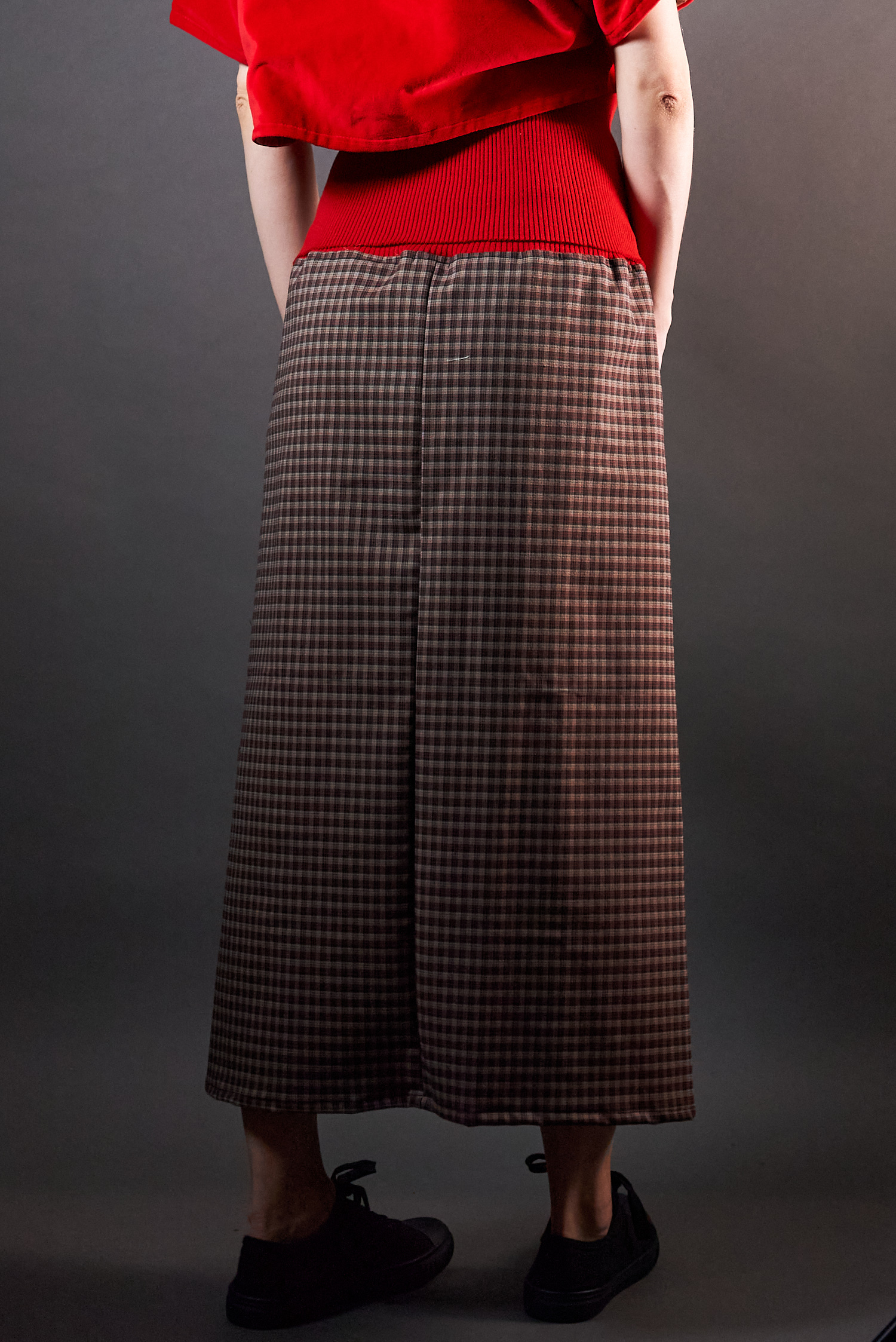 Spódnica - sukienka w kratę ze ściągaczem - Soie Star - obrazek 3