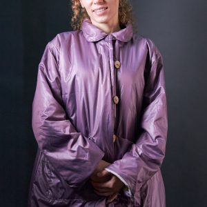 Krótki płaszczyk nabłyszczany ocieplany jasny fiolet - Soie Star