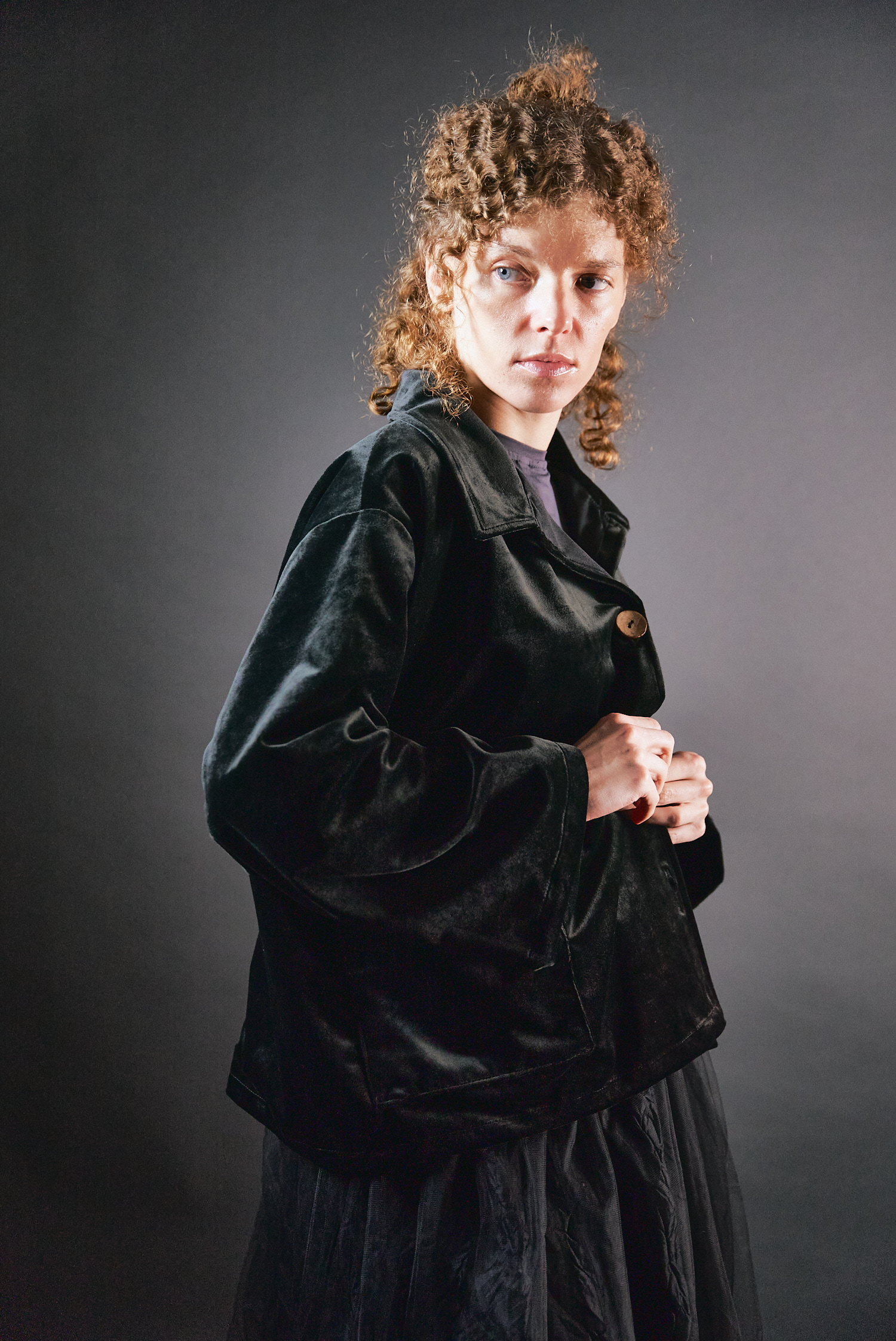 Żakiet czarny - aksamit bawełniany - Soie Star - obrazek 5