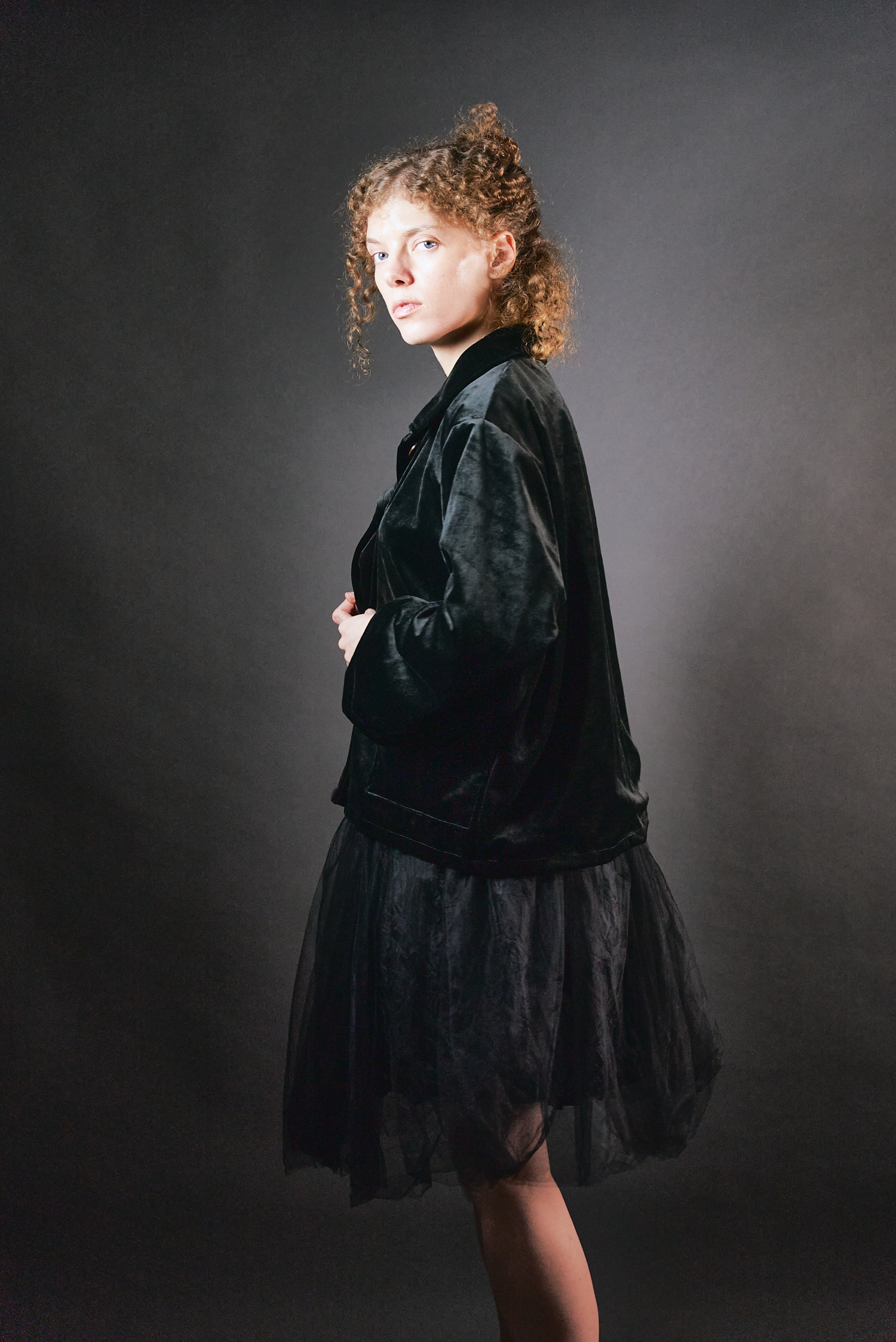 Żakiet czarny - aksamit bawełniany - Soie Star - obrazek 4