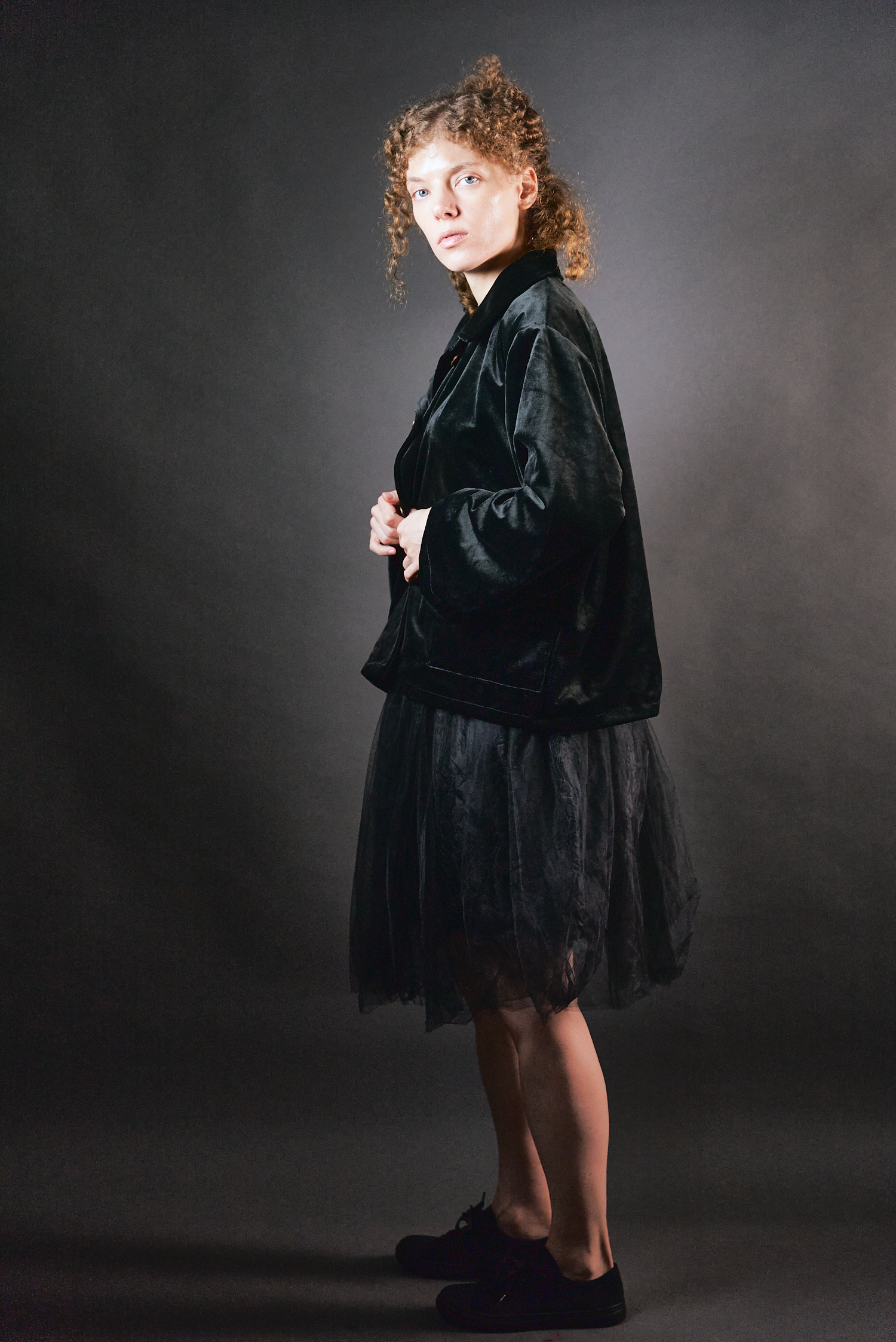 Żakiet czarny - aksamit bawełniany - Soie Star - obrazek 3