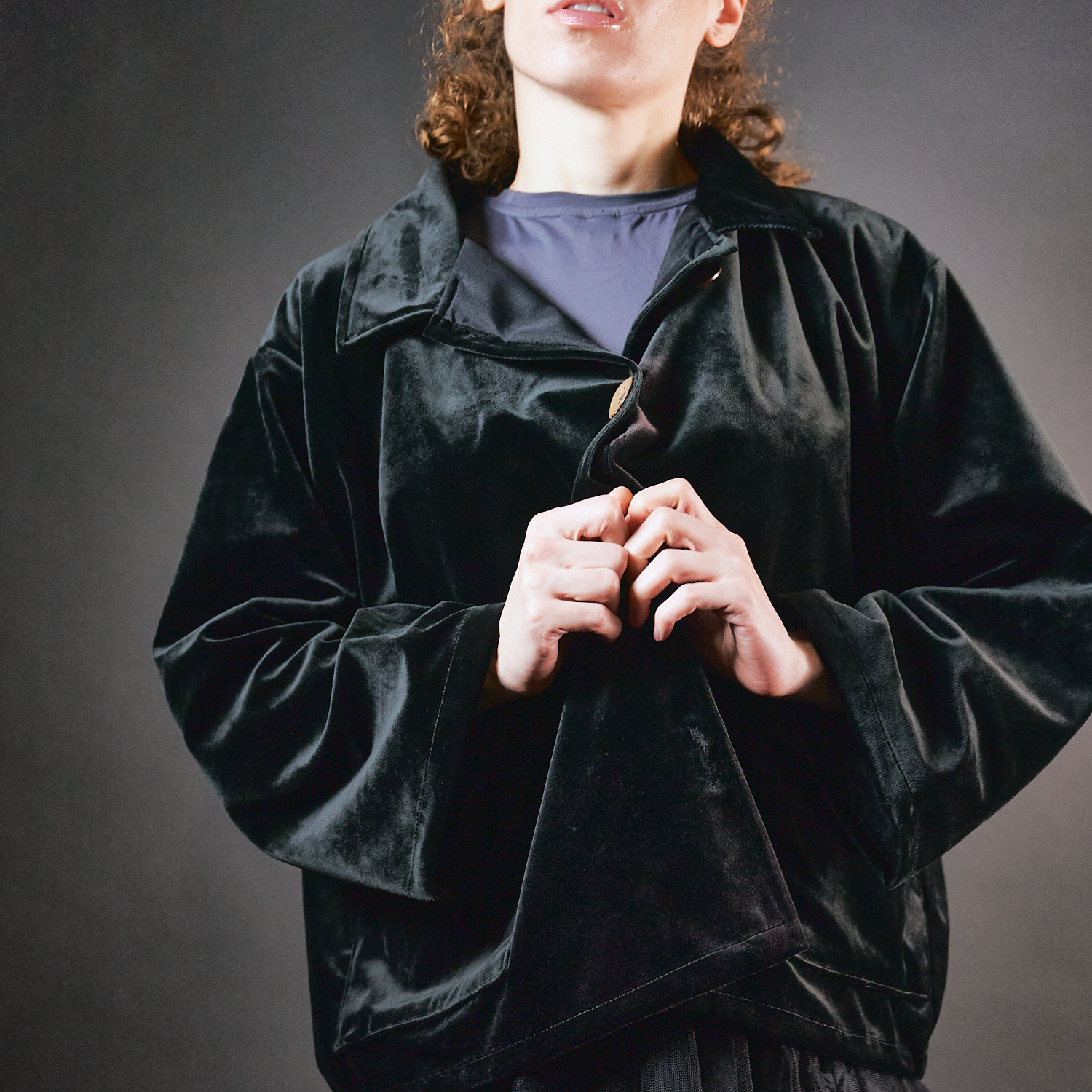 Żakiet czarny - aksamit bawełniany - Soie Star