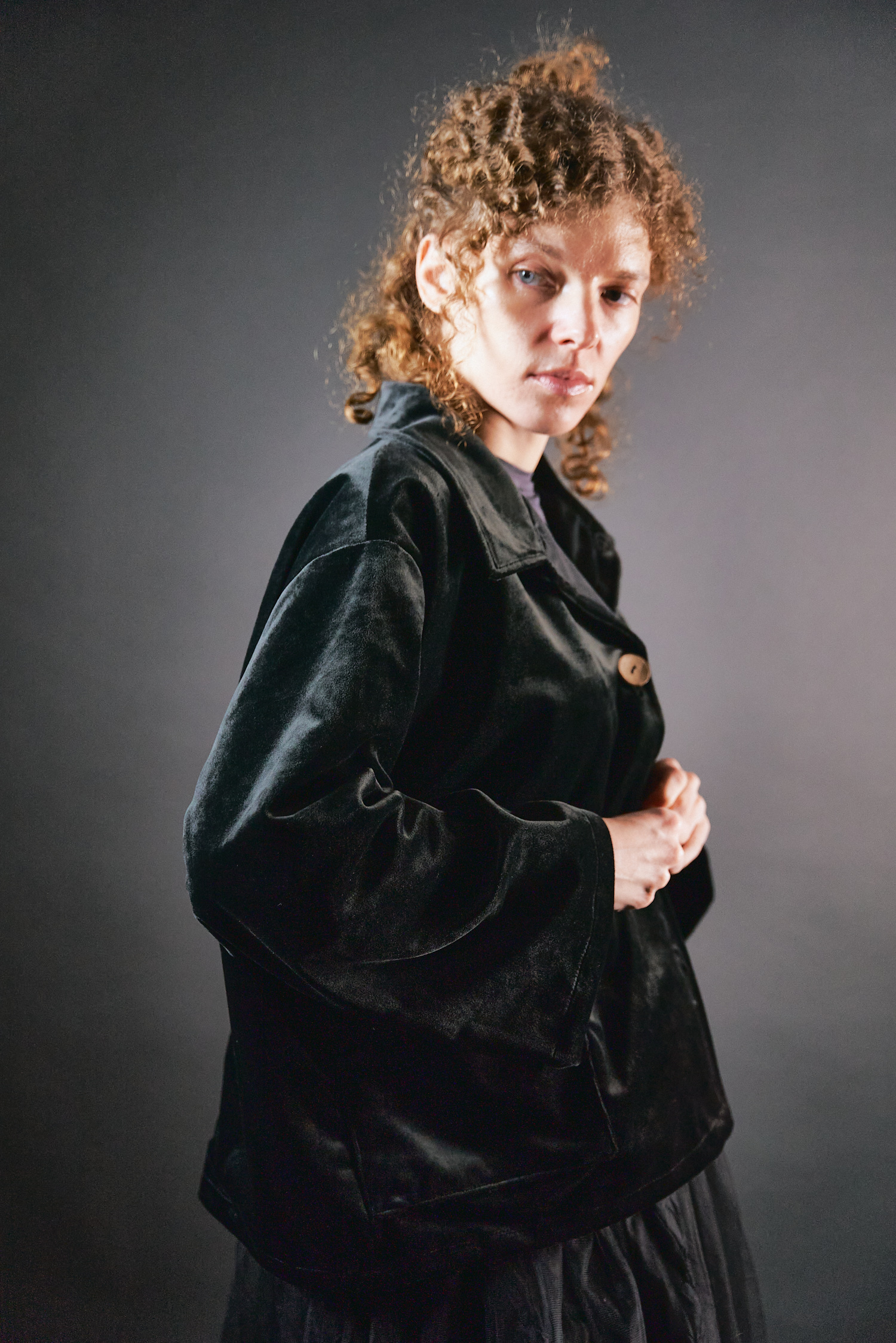 Żakiet czarny - aksamit bawełniany - Soie Star - obrazek 6