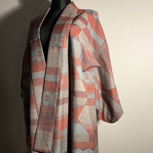 Długie kimono japońskie sztuczne żakard - UFO Gaijin. – vintage -