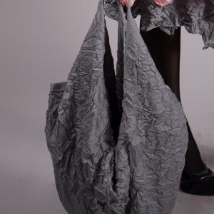 Torba -worek szara przez ramię z plisowanego poliestru - Soie Star