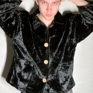 Żakiet czarny miękki błyszczący - Soie Star