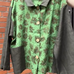 Żakiet lniany patchwork - pojedyncze.